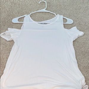 White Cold Shoulder Top